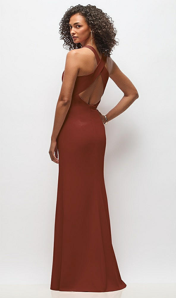 Back View - Auburn Moon Criss-Cross Cutout Back Maxi Dress with Front Slit