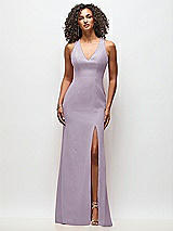 Front View Thumbnail - Lilac Haze Criss-Cross Cutout Back Maxi Dress with Front Slit