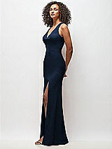 Side View Thumbnail - Midnight Navy Criss-Cross Cutout Back Maxi Dress with Front Slit