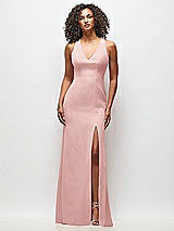 Front View Thumbnail - Rose Criss-Cross Cutout Back Maxi Dress with Front Slit