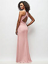 Rear View Thumbnail - Rose Criss-Cross Cutout Back Maxi Dress with Front Slit