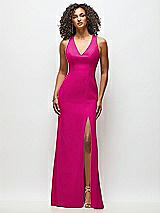 Front View Thumbnail - Think Pink Criss-Cross Cutout Back Maxi Dress with Front Slit