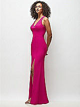 Side View Thumbnail - Think Pink Criss-Cross Cutout Back Maxi Dress with Front Slit