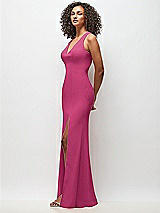 Side View Thumbnail - Tea Rose Criss-Cross Cutout Back Maxi Dress with Front Slit
