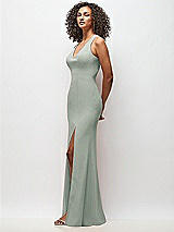 Side View Thumbnail - Willow Green Criss-Cross Cutout Back Maxi Dress with Front Slit