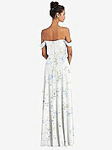 Rear View Thumbnail - Bleu Garden Off-the-Shoulder Draped Neckline Maxi Dress