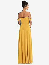 Alt View 2 Thumbnail - NYC Yellow Off-the-Shoulder Draped Neckline Maxi Dress