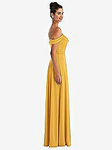 Alt View 3 Thumbnail - NYC Yellow Off-the-Shoulder Draped Neckline Maxi Dress