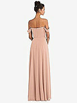 Alt View 2 Thumbnail - Pale Peach Off-the-Shoulder Draped Neckline Maxi Dress