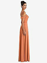 Alt View 3 Thumbnail - Sweet Melon Off-the-Shoulder Draped Neckline Maxi Dress