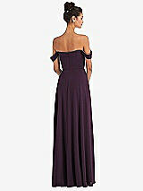 Alt View 2 Thumbnail - Aubergine Off-the-Shoulder Draped Neckline Maxi Dress