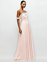 Side View Thumbnail - Blush Off-the-Shoulder Draped Neckline Maxi Dress