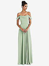 Alt View 1 Thumbnail - Celadon Off-the-Shoulder Draped Neckline Maxi Dress