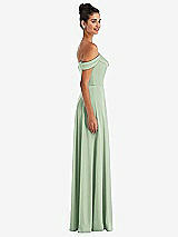 Alt View 3 Thumbnail - Celadon Off-the-Shoulder Draped Neckline Maxi Dress