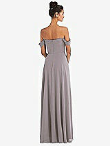 Alt View 2 Thumbnail - Cashmere Gray Off-the-Shoulder Draped Neckline Maxi Dress