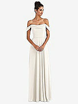 Alt View 1 Thumbnail - Ivory Off-the-Shoulder Draped Neckline Maxi Dress