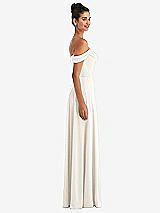 Alt View 3 Thumbnail - Ivory Off-the-Shoulder Draped Neckline Maxi Dress