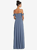 Alt View 2 Thumbnail - Larkspur Blue Off-the-Shoulder Draped Neckline Maxi Dress