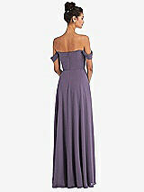 Alt View 2 Thumbnail - Lavender Off-the-Shoulder Draped Neckline Maxi Dress