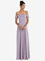 Alt View 1 Thumbnail - Lilac Haze Off-the-Shoulder Draped Neckline Maxi Dress