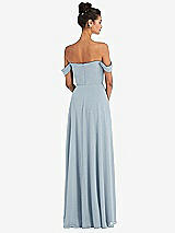 Rear View Thumbnail - Mist Off-the-Shoulder Draped Neckline Maxi Dress