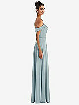 Alt View 3 Thumbnail - Morning Sky Off-the-Shoulder Draped Neckline Maxi Dress