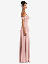 Alt View 3 Thumbnail - Rose - PANTONE Rose Quartz Off-the-Shoulder Draped Neckline Maxi Dress