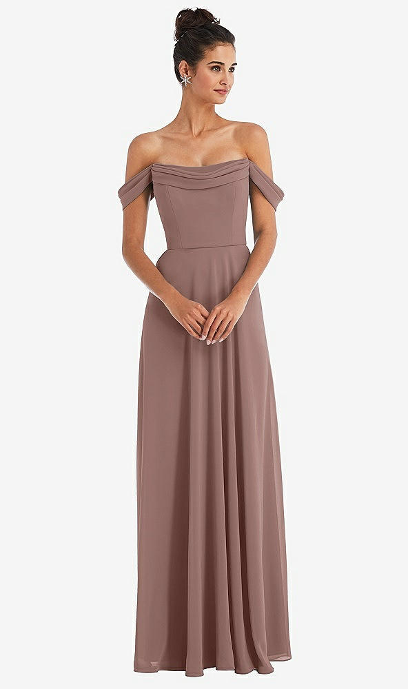 Front View - Sienna Off-the-Shoulder Draped Neckline Maxi Dress