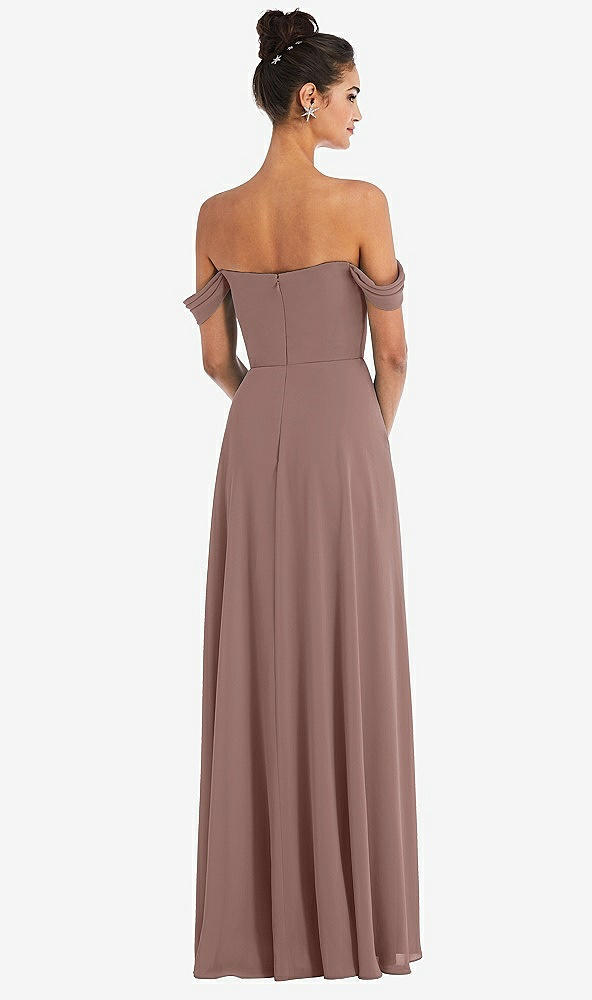 Back View - Sienna Off-the-Shoulder Draped Neckline Maxi Dress