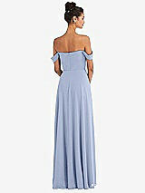 Alt View 2 Thumbnail - Sky Blue Off-the-Shoulder Draped Neckline Maxi Dress