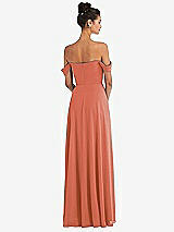 Alt View 2 Thumbnail - Terracotta Copper Off-the-Shoulder Draped Neckline Maxi Dress