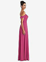 Side View Thumbnail - Tea Rose Off-the-Shoulder Draped Neckline Maxi Dress