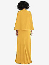 Rear View Thumbnail - NYC Yellow Open-Front Split Sleeve Cape Jacket