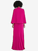 Rear View Thumbnail - Think Pink Open-Front Split Sleeve Cape Jacket