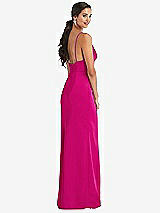 Alt View 3 Thumbnail - Think Pink Cowl-Neck Draped Wrap Maxi Dress with Front Slit
