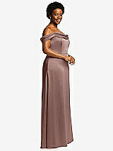 Side View Thumbnail - Sienna Draped Pleat Off-the-Shoulder Maxi Dress