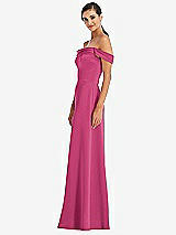 Alt View 2 Thumbnail - Tea Rose Draped Pleat Off-the-Shoulder Maxi Dress