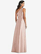 Alt View 3 Thumbnail - Toasted Sugar & Toasted Sugar Draped One-Shoulder Satin Maxi Dress with Pockets