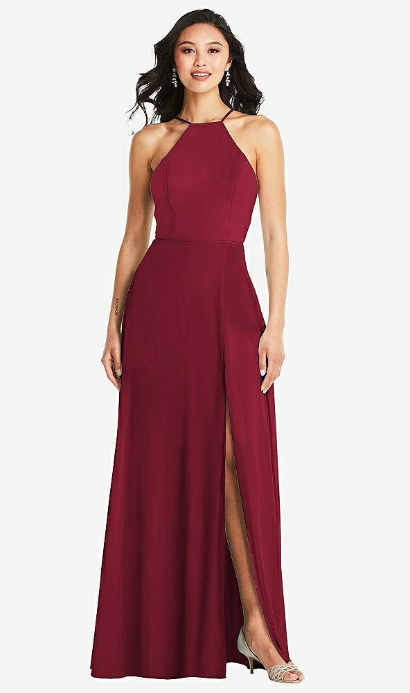 Front View - Burgundy Bella Bridesmaids Dress BB129