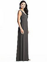 Side View Thumbnail - Caviar Gray Bella Bridesmaids Dress BB131