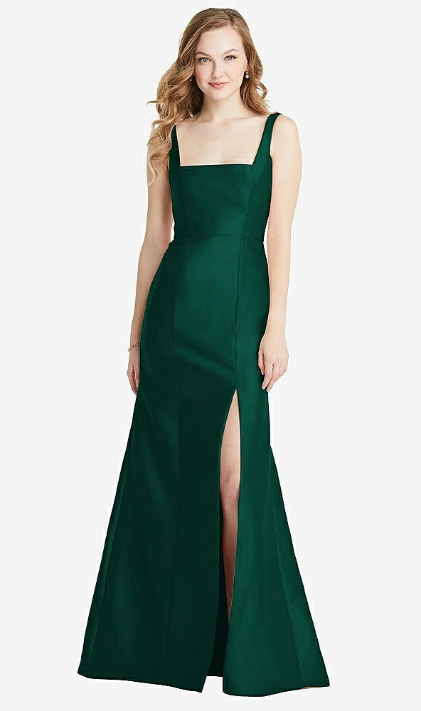 Front View - Hunter Green Bella Bridesmaids Dress BB135