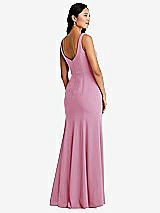 Rear View Thumbnail - Powder Pink Bella Bridesmaids Dress BB136