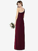 Rear View Thumbnail - Cabernet One-Shoulder Crepe Trumpet Gown with Front Slit