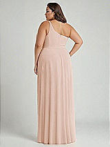 Alt View 2 Thumbnail - Cameo One-Shoulder Chiffon Maxi Dress with Shirred Front Slit