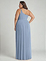 Alt View 2 Thumbnail - Cloudy One-Shoulder Chiffon Maxi Dress with Shirred Front Slit