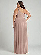 Alt View 2 Thumbnail - Neu Nude One-Shoulder Chiffon Maxi Dress with Shirred Front Slit