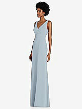 Side View Thumbnail - Mist Square Low-Back A-Line Dress with Front Slit and Pockets