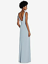 Rear View Thumbnail - Mist Square Low-Back A-Line Dress with Front Slit and Pockets