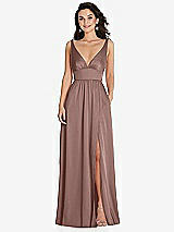 Front View Thumbnail - Sienna Deep V-Neck Shirred Skirt Maxi Dress with Convertible Straps