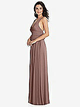 Side View Thumbnail - Sienna Deep V-Neck Shirred Skirt Maxi Dress with Convertible Straps